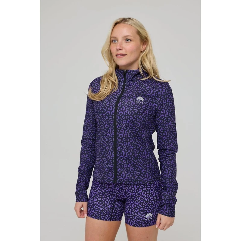 Oosc Women's Infinite Cropped Zipped Jacket - Purple Leopard