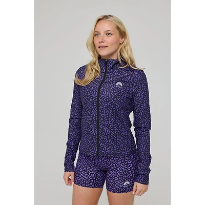Oosc Women's Infinite Cropped Zipped Jacket - Purple Leopard