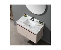 Casainc Inch Marble Vanity Top, Bathroom Vanity Top with Undermount Rectangular Middle Sink and 4" Height Backsplash