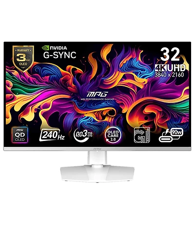 Msi Mpg 321URXW Qd-oled 31.5" 16:9 4K Ultra Hd 240Hz Qd-oled Hdr Gaming Monitor, Metallic White