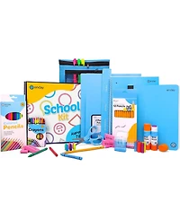 Enday School Supplies Kit for Grades K–5 – 71 Items: Composition Notebook Subject Notebook, Pencils, Folders Colored Crayons, Scissors, Glue