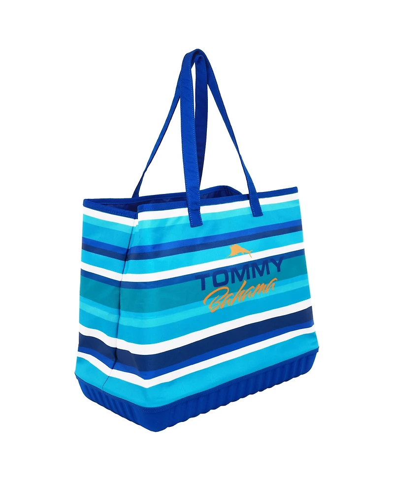 Tommy Bahama Water-Repellent Tote with Pouch – Ocean Stripe Print