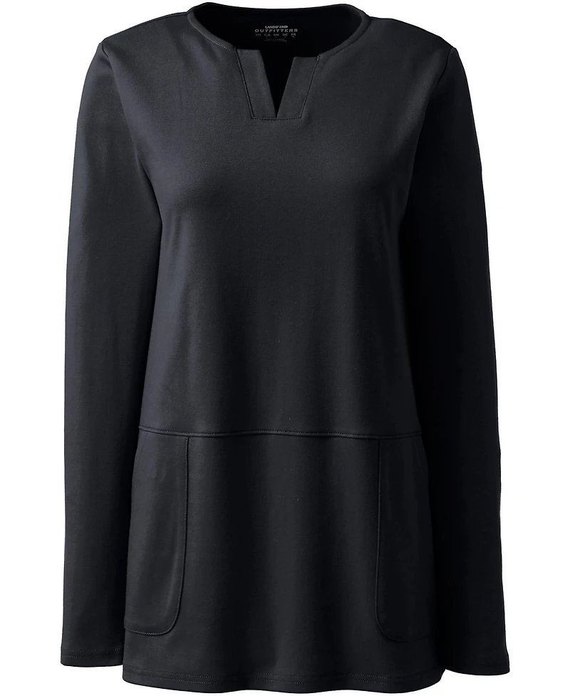 Lands' End Women's Cotton Polyester Long Sleeve Tunic with Pockets