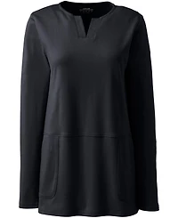 Lands' End Women's Cotton Polyester Long Sleeve Tunic with Pockets