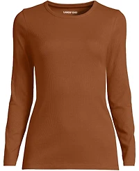 Lands' End Women's Tall Long Sleeve Micro Rib T-Shirt