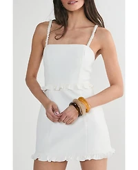 Nasty Gal Women's Ruched Strap Ruffle Tailored Mini Dress