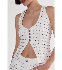 Nasty Gal Women's Studded Denim Corset Top