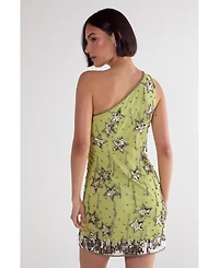 Nasty Gal Women's Tassel One Shoulder Sequin Mini Dress
