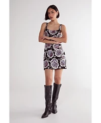 Nasty Gal Women's Beaded Flower Sequin Mini Dress