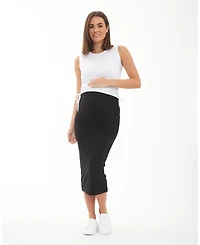 Ripe Maternity Maternity Black Ribbed Knit Pencil Skirt Stylish and Comfortable