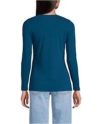 Lands' End Women's Lightweight Jersey Skimming Long Sleeve Scoop Neck T-shirt