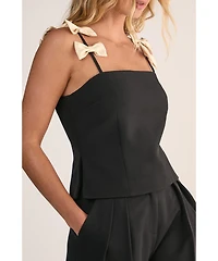 Nasty Gal Women's Contrast Bow Tailored Top