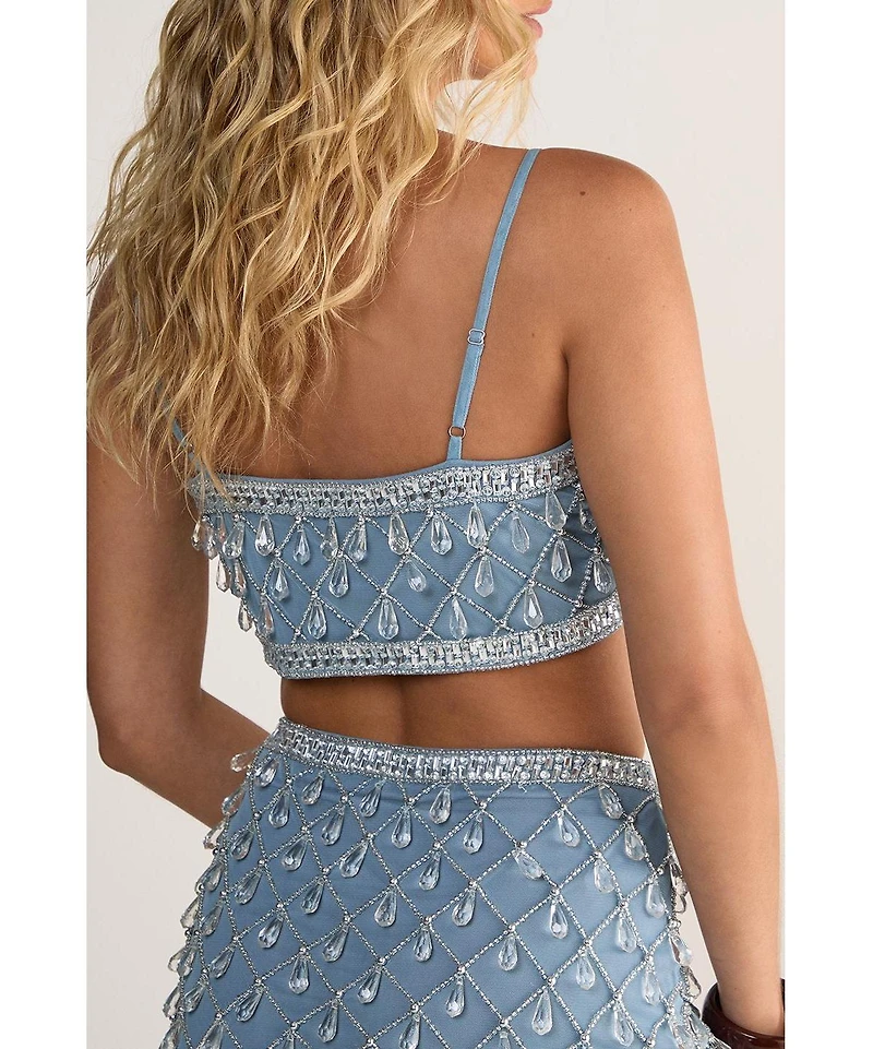 Nasty Gal Women's Droplet Embellished Crop Top