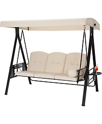 Aecojoy 3-Seat Porch Swings with Adjustable Canopy