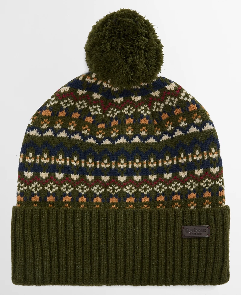Barbour Men's Marlow Fair Isle Pom Beanie Hat