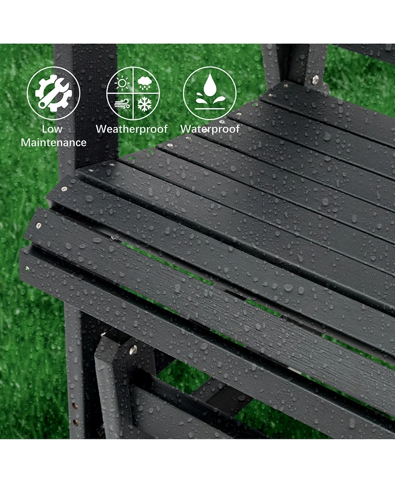 2-Seat Patio Glider Hips Rocking Chair with Removable cup holder，All-Weather Resistant Bench with Back & Hips Comfortable Support，Heavy