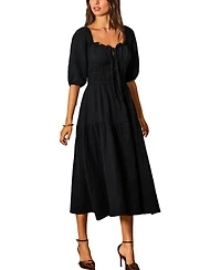 Cupshe Women's Honey & Haze Black Midi Beach Dress