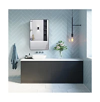 Basicwise Multi-Purpose Aluminum Bathroom Storage Medicine Cabinet