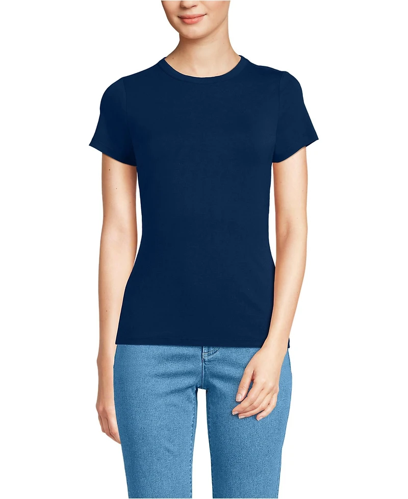 Lands' End Women's Petite Short Sleeve Cooling Crew Neck T-Shirt