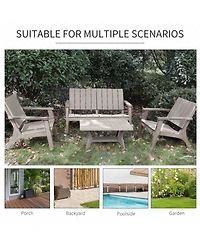 Outsunny 4-Piece Outdoor Patio Conversation Set Weatherproof Pp Materials
