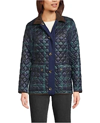 Lands' End Women's Print Reversible Barn Quilted Insulated Jacket