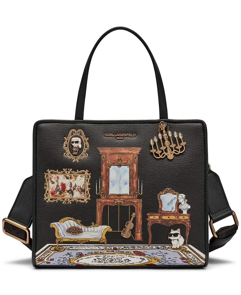 Karl Lagerfeld Paris Women's Maybelle Leather Small Satchel Bag