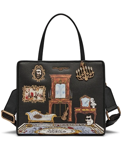 Karl Lagerfeld Paris Women's Maybelle Leather Small Satchel Bag