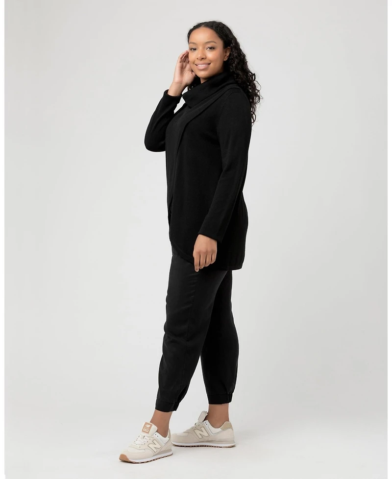 Ripe Maternity Maternity Stylish Black Cowl Neck Nursing Knit Nursing