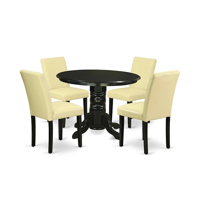 East West Furniture Dining Room Set Black, SHAB5-blk-73