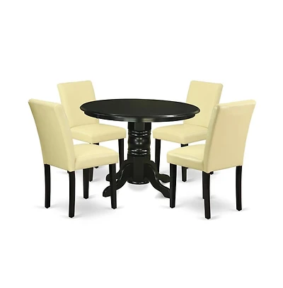 East West Furniture Dining Room Set Black, SHAB5-blk-73