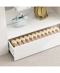 Homsee Glass Top 8-Drawers Dresser ,Display Cabinet,Manicure Nail Table,Bedroom/Kitchen Island,Makeup Table
