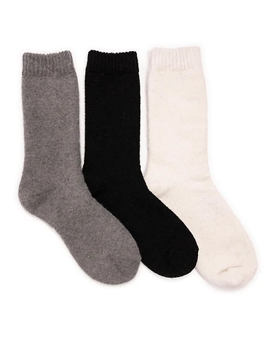 Muk Luks Women's Wool Boot Sock 3 Pair Pack