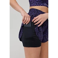 Oosc Women's Elite 2 1 Running Shorts - Purple Leopard