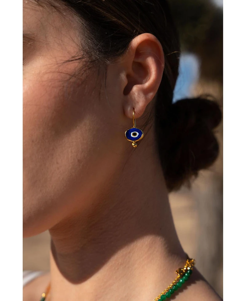 Ottoman Hands Alara Evil Eye Drop Earrings