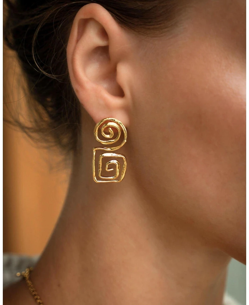 Ottoman Hands Megara Geometric Spiral Stud Earrings