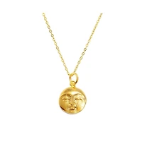 Ottoman Hands Moon Face Pendant Necklace