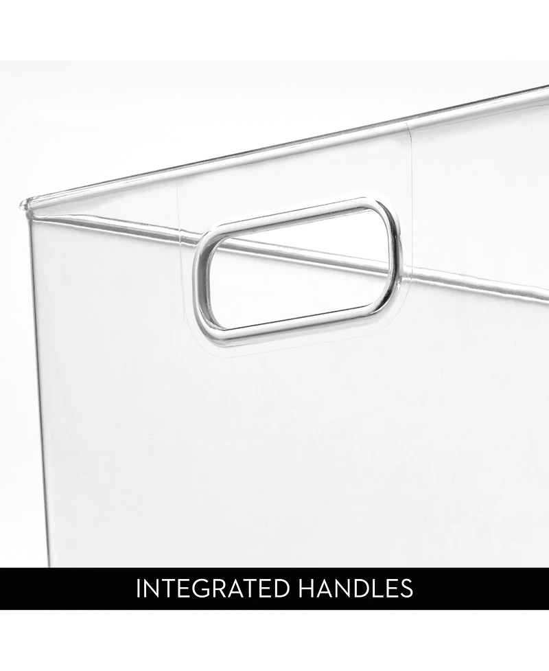 iDesign Plastic Storage Bin with Handles - Clear