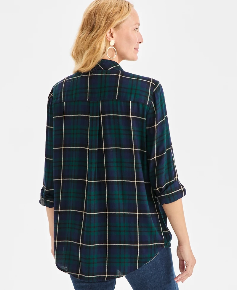 Style & Co Women's Plaid Perfect Shirt, Macy's Exclusive