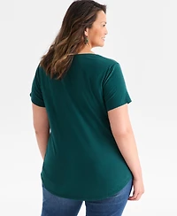 Style & Co Plus Joyful Graphic T-Shirt, Macy's Exclusive