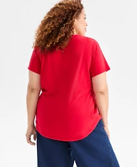 Style & Co Plus Holiday Tree Graphic T-Shirt, Macy's Exclusive
