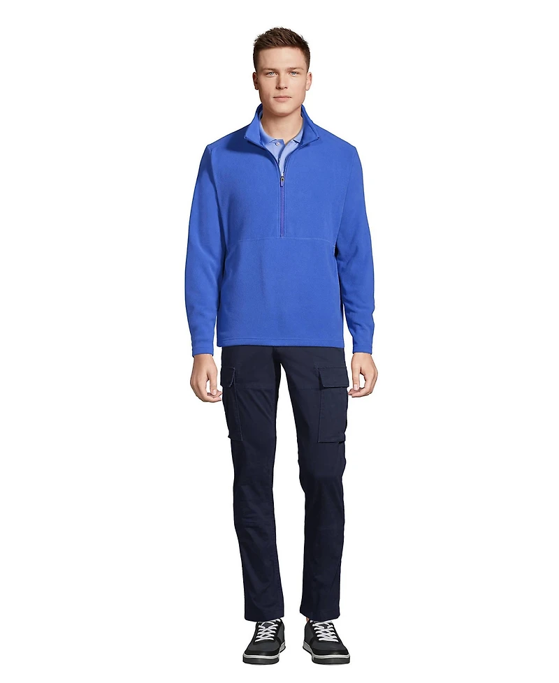 Lands' End Men's Thermacheck 100 Fleece Quarter Zip Pullover Top