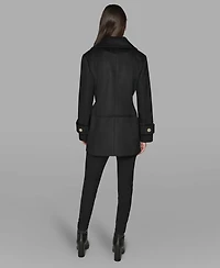 Karl Lagerfeld Paris Women's Dropped Waist Peacoat