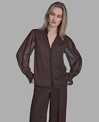 Bcbg Women's V-Neck Embroidered Top
