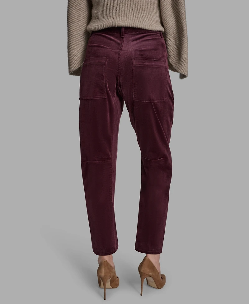 Bcbg Women's Velvet Barrel Mid Rise Dropped Crotch Pants
