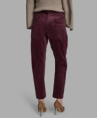 Bcbg Women's Velvet Barrel Mid Rise Dropped Crotch Pants