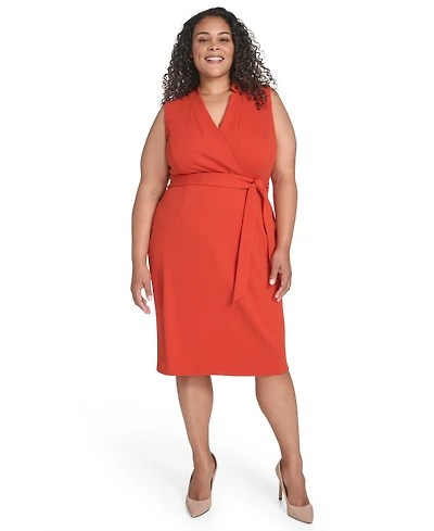 Calvin Klein Plus Belted Midi Dress
