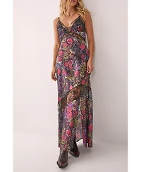 Nasty Gal Women's Satin Lace Maxi Slip Dress