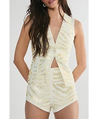 Nasty Gal Women's Zebra V-Neck Tailored Vest