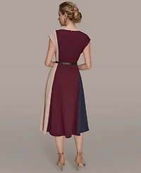 Donna Karan New York Petite Colorblock Midi Dress