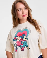 Disney | Macy's Plus Mickey Mouse & Minnie Cropped Short-Sleeve Tee, Exclusive